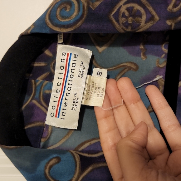 Vintage 80s Purple Green Tan Blazer - Picture 3 of 5